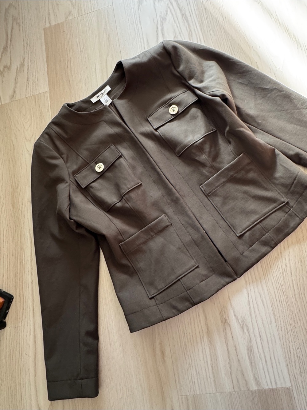 WHBM WHITE House black market utility jacket BLAZER OLIVE GREEN sz 12 NEW